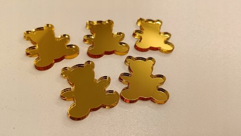 Dekoracja plexi złote misie , bear, mini misie pleksa lustrzana Dekoracja plexi złote misie , bear, mini misie pleksa lustrzana