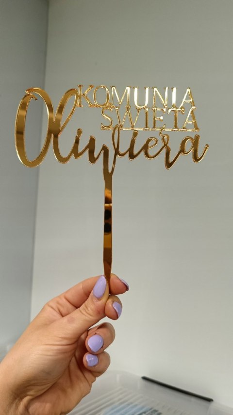 Topper Pierwsza komunia Święta napis plexi lustrza Topper Pierwsza komunia Święta napis plexi lustrza
