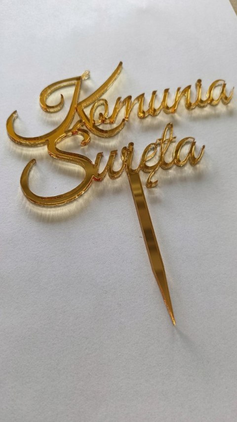 Topper Pierwsza komunia Święta napis plexi lustrza Topper Pierwsza komunia Święta napis plexi lustrza