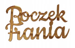 Topper Roczek , topper na bok tortu, pleksa , pleksi , lustrzany topper