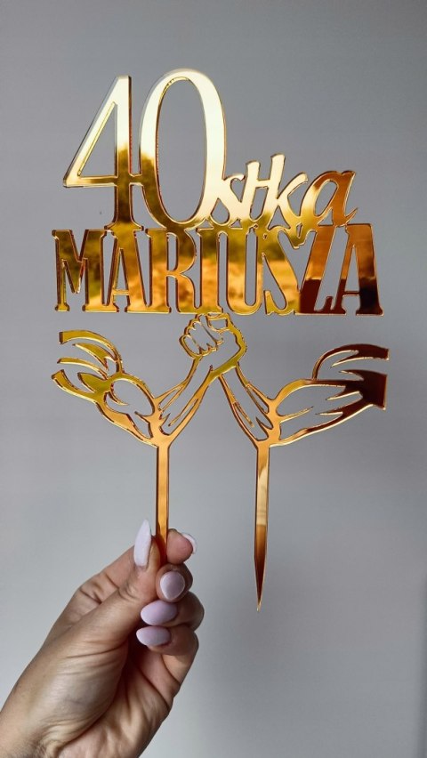 Topper lustrzany , plexi złoty , siłowanie na ręce , topper siłacz , męski Topper lustrzany , plexi złoty , siłowanie na ręce , topper siłacz , męski