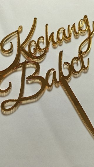Topper na tort, do kwiatów Kochanej Babci plexi lustrzana topper na tort