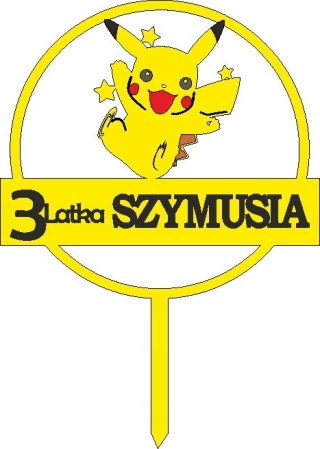 Topper na tort pokemon, pikachu urodziny