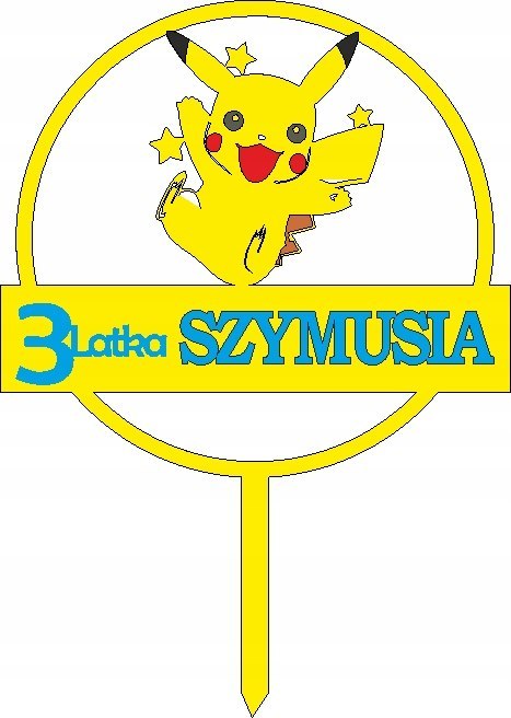 Topper na tort pokemon, pikachu urodziny
