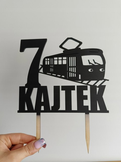 Topper na tort , tramwaj , personalizacja Topper na tort , tramwaj , personalizacja
