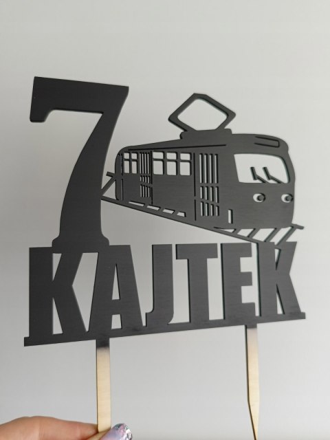 Topper na tort , tramwaj , personalizacja Topper na tort , tramwaj , personalizacja