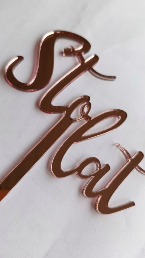 Topper plexi lustrzana, sto lat 12 cm , różowe lustro urodziny tort Topper plexi lustrzana, sto lat 12 cm , różowe lustro urodziny tort
