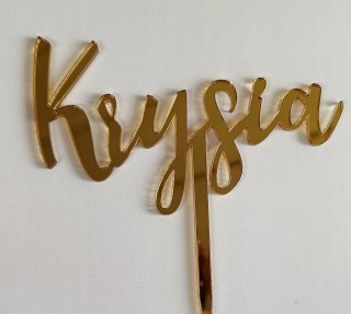 Topper plexi lustrzana , topper , imię plexi , topper złoty lustrzany