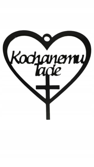 Zawieszka na znicz Kochanemu Tacie plexi czarna , serce, zawieszka grób