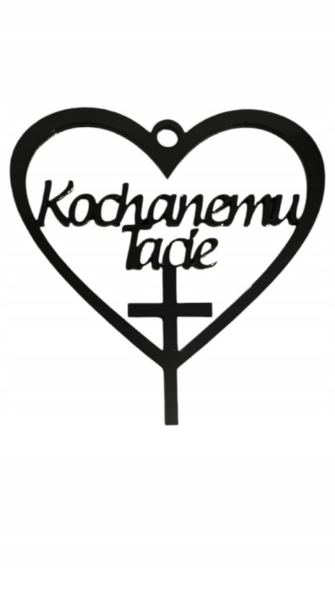 Zawieszka na znicz Kochanemu Tacie plexi czarna , serce, zawieszka grób Zawieszka na znicz Kochanemu Tacie plexi czarna , serce, zawieszka grób