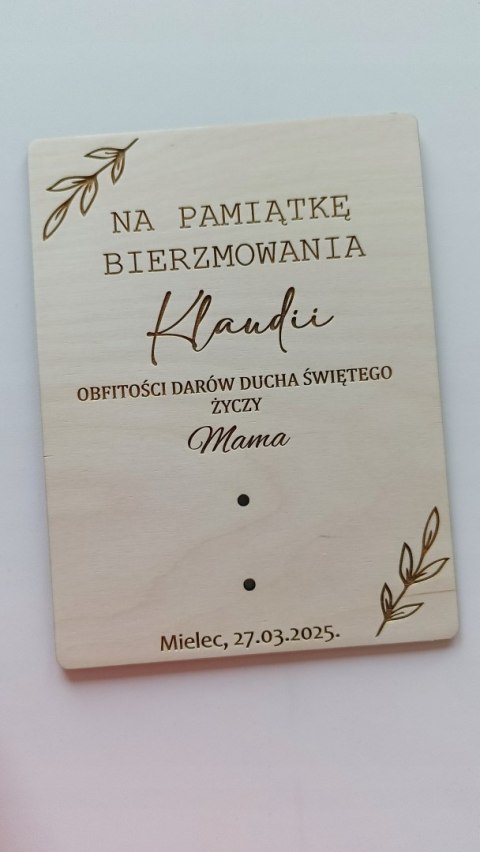 Pamiątka Bierzmowania , drewnianą pamiątka na banknot , bierzmowanie , prez Pamiątka Bierzmowania , drewnianą pamiątka na banknot , bierzmowanie , prez