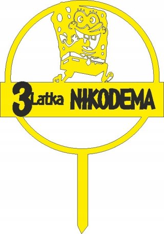 TOPPER NA TORT , SPONGEBOB, URODZINY