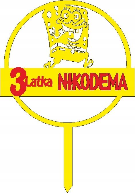 TOPPER NA TORT , SPONGEBOB, URODZINY TOPPER NA TORT , SPONGEBOB, URODZINY