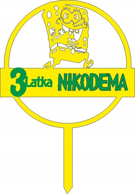 TOPPER NA TORT , SPONGEBOB, URODZINY TOPPER NA TORT , SPONGEBOB, URODZINY