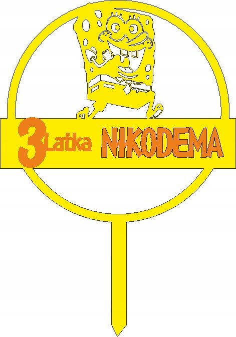 TOPPER NA TORT , SPONGEBOB, URODZINY TOPPER NA TORT , SPONGEBOB, URODZINY