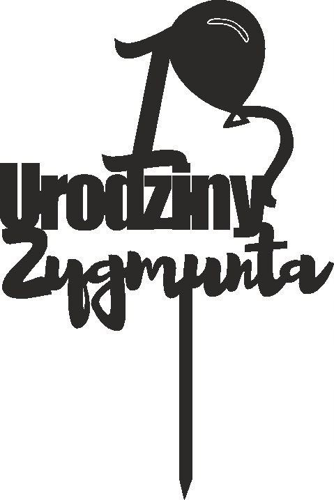 Topper Twój dowolny napis z balonikiem