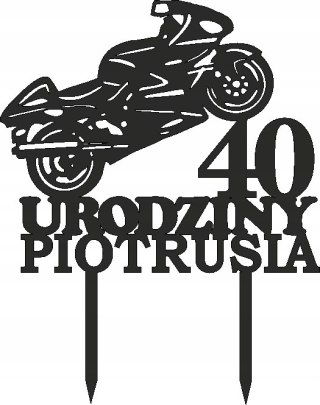 Topper na tort , motor, ścigacz , imię cyfra