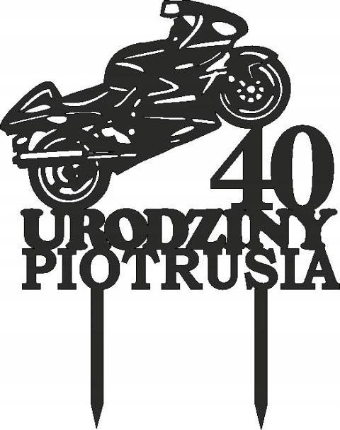 Topper na tort , motor, ścigacz , imię cyfra