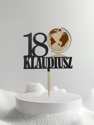 Topper na tort podróżniczka globus mapa świata urodziny