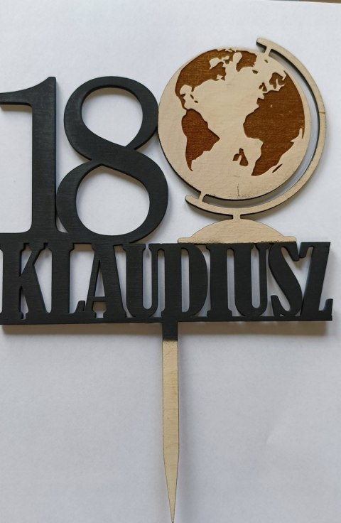 Topper na tort podróżniczka globus mapa świata urodziny