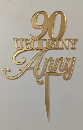 Topper na tort urodzinowy, plexi lustrzany , topper dla niej niego