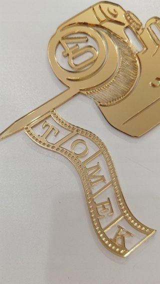 Topper na tort urodzinowy tort fotograf aparat fotograficzny klisza