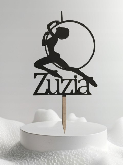 Topper na tort urodziny akrobatka z obręczą serial hoop imię