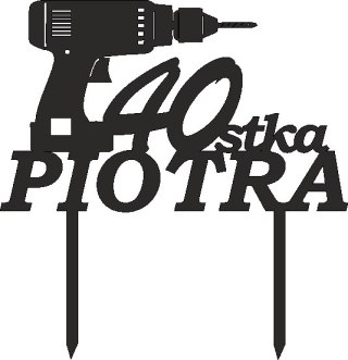 Topper wkrętarka , urodziny ,tort, personalizowany