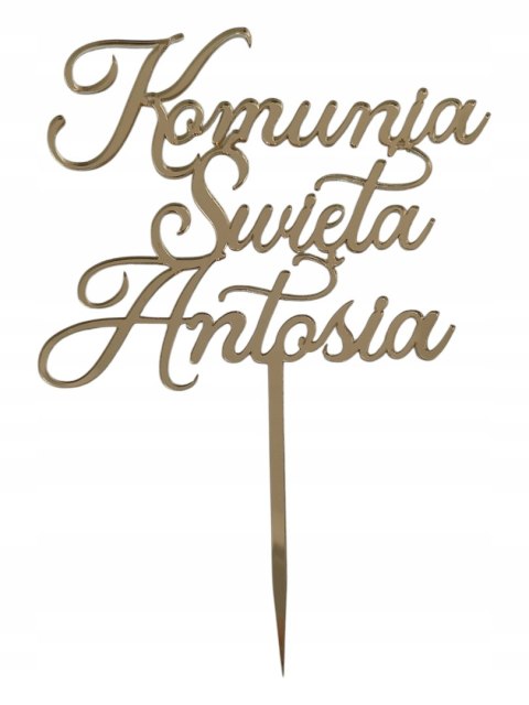 Topper Pierwsza komunia Święta napis plexi personalizacja imię tort