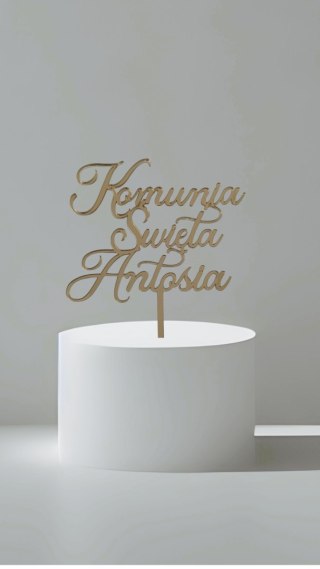 Topper Pierwsza komunia Święta napis plexi personalizacja imię tort