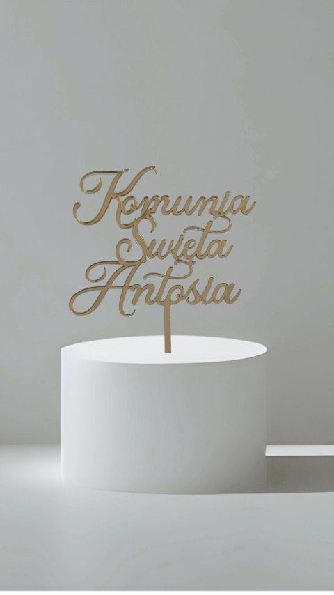 Topper Pierwsza komunia Święta napis plexi personalizacja imię tort