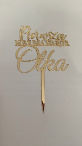 Topper Pierwsza komunia Święta napis plexi topper na komunię imię