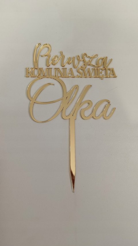 Topper Pierwsza komunia Święta napis plexi topper na komunię imię