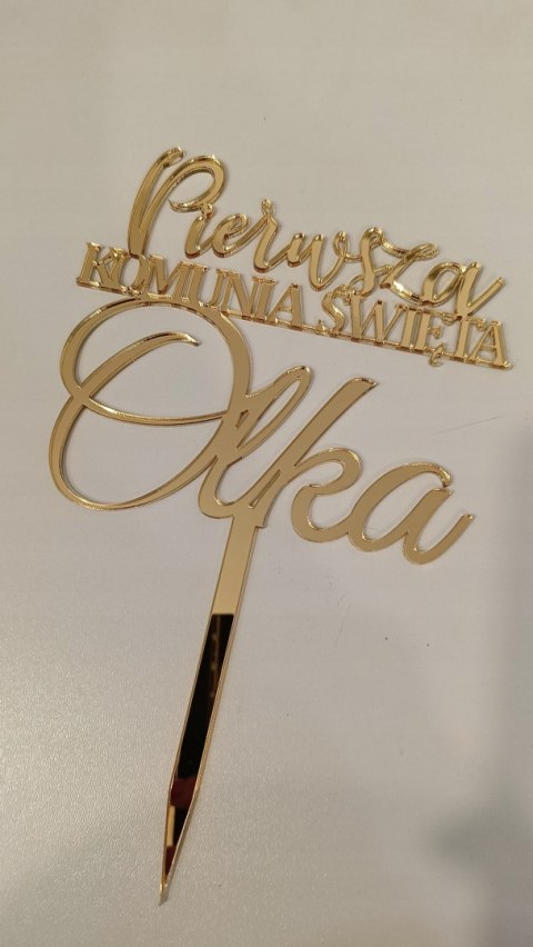 Topper Pierwsza komunia Święta napis plexi topper na komunię imię