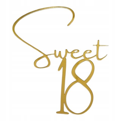 Topper na tort , dekoracja na bok tortu , sweet 18 itp plexi lustrzana