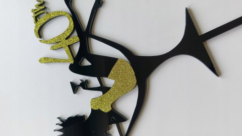 Topper na tort urodzinowy, kobieta, topper na tort, kobieta w kieliszku